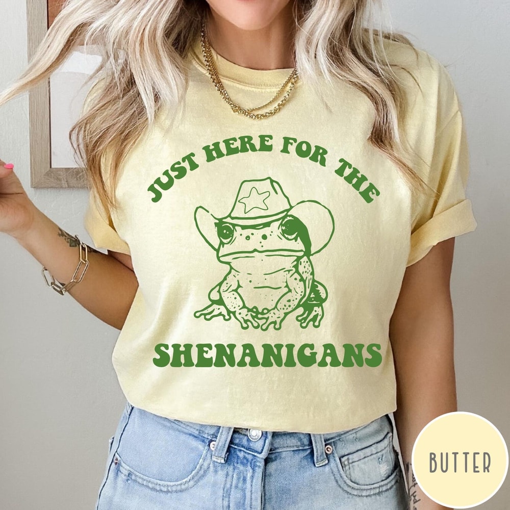Just Here For The Shenanigans Comfort Colors TShirt Retro St Patricks Day Shirt Vintage Graphic St 2