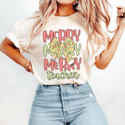 christmas teacher sweatshirt cute holiday teacher shirt comfort colors gift tee