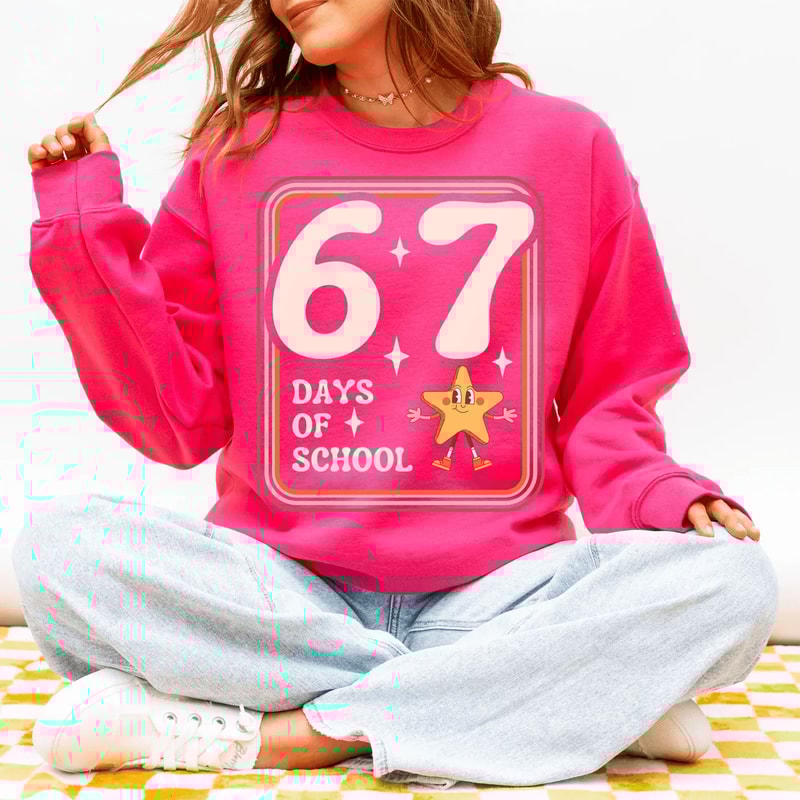 Funny 67 Teacher Sweatshirt Retro Trendy Teacher Shirt Meme Teach Tee Gift 2