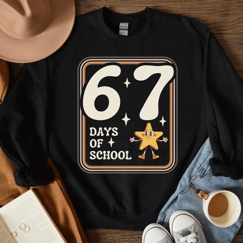 Funny 67 Teacher Sweatshirt Retro Trendy Teacher Shirt Meme Teach Tee Gift 5