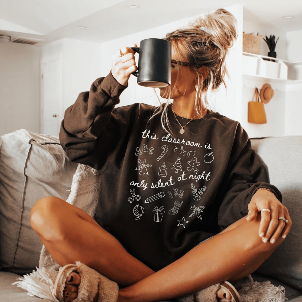 Teacher Christmas Sweatshirt Funny Holiday Teacher Crewneck Gift Tee 3