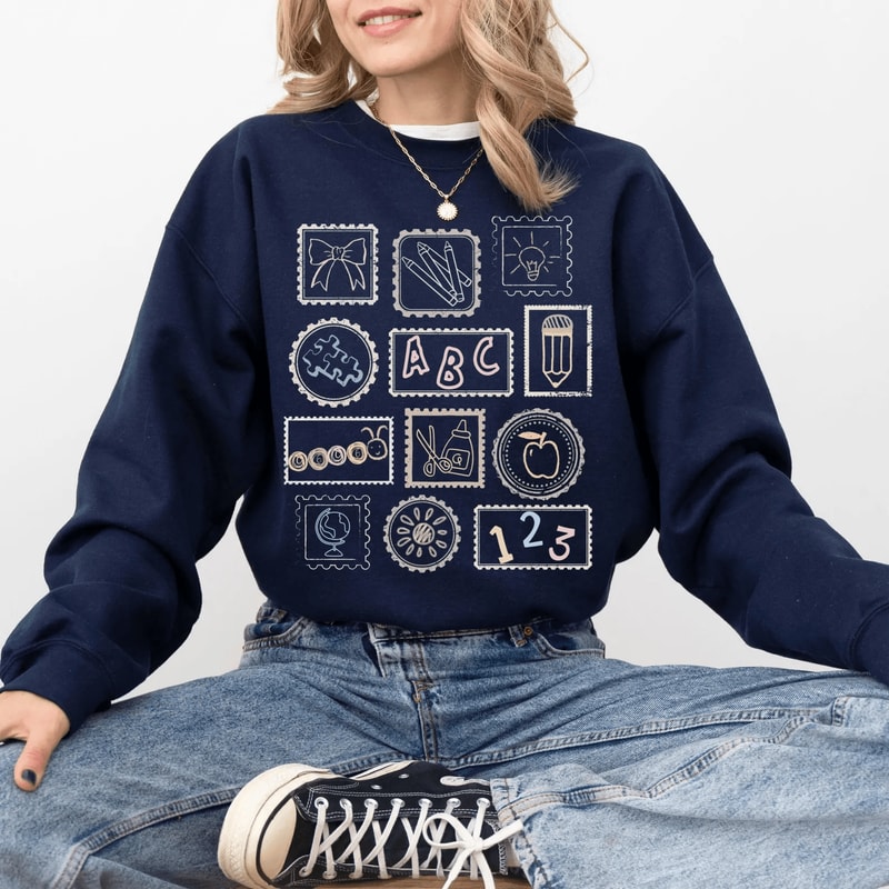 Cute Teacher Sweatshirt Retro Comfort Colors Teacher Appreciation Crewneck 2
