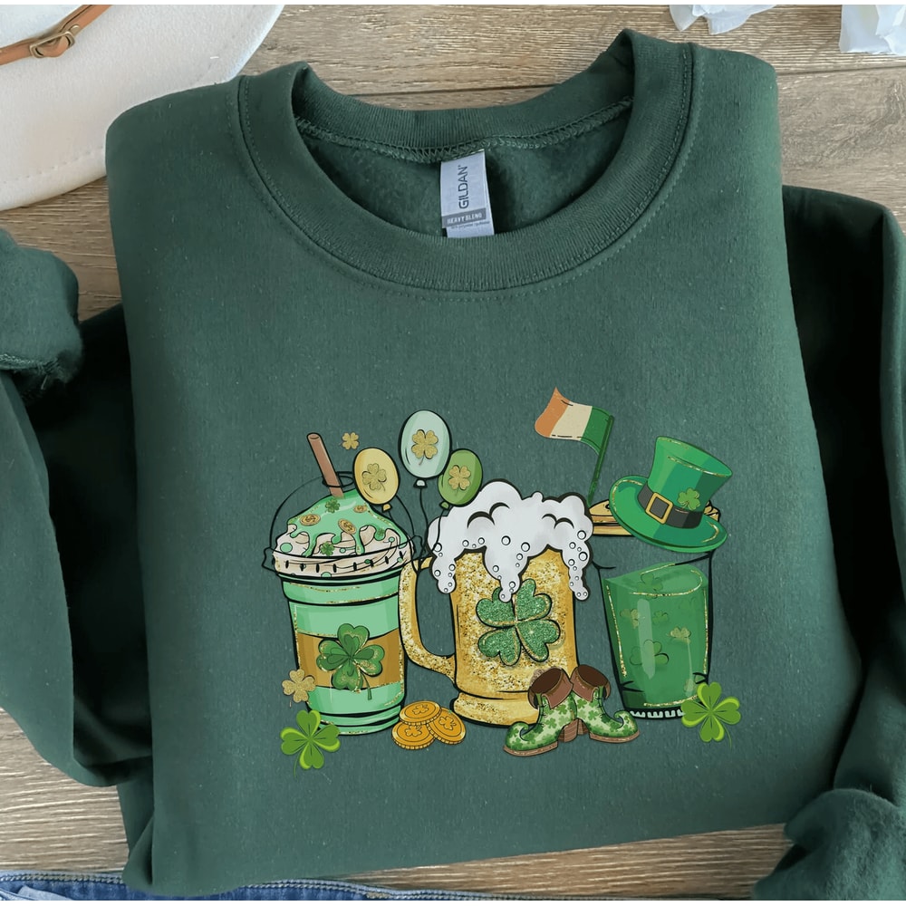 Cute Lucky Sweatshirt Happy Shamrock St Patricks Day Teacher Crewneck 1