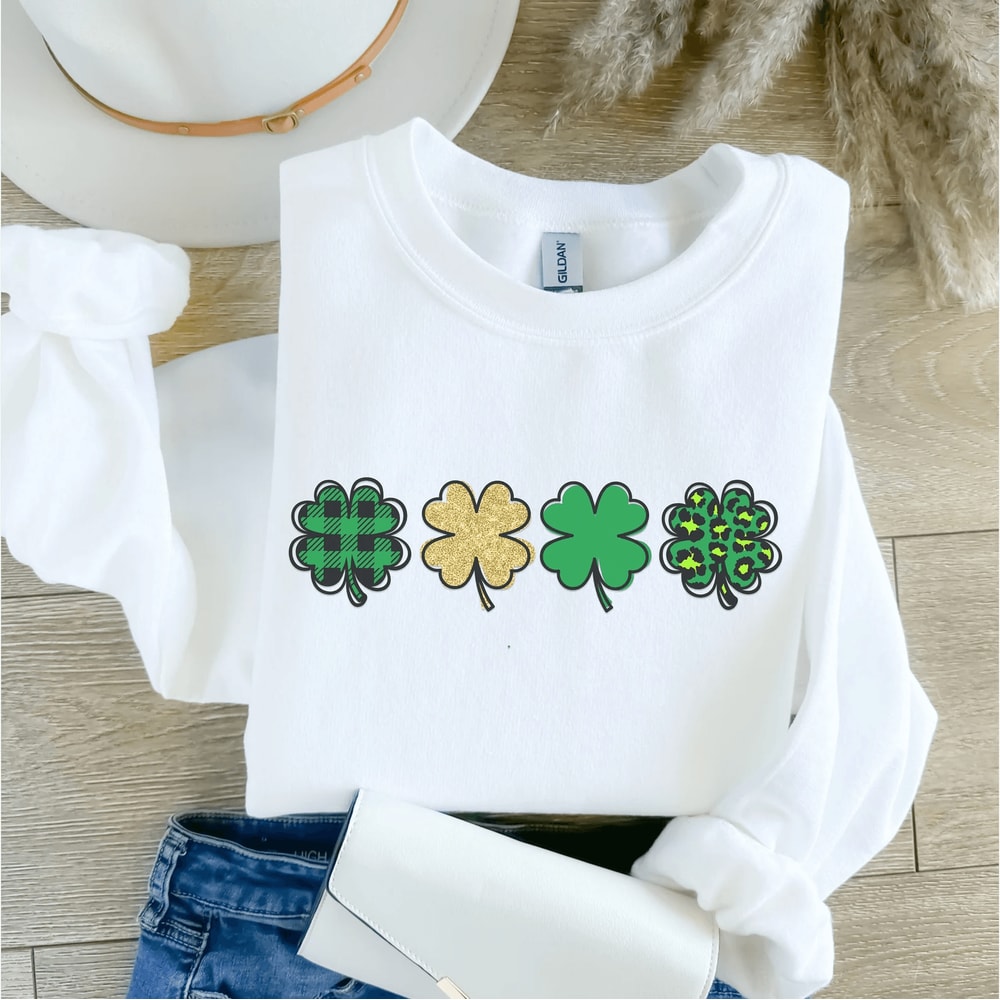 Cute Lucky Sweatshirt St Patricks Day Shamrock Irish Crewneck Teacher Shirt 2