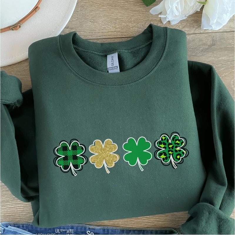 Cute Lucky Sweatshirt St Patricks Day Shamrock Irish Crewneck Teacher Shirt 3