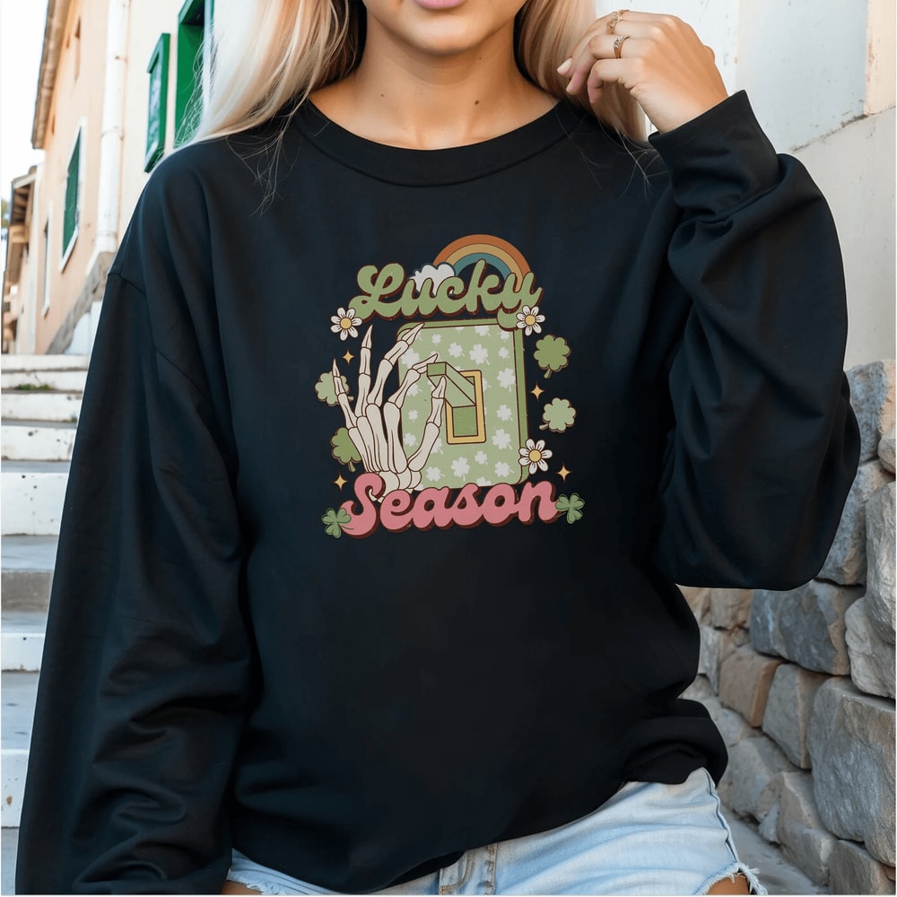 Funny St Patricks Day Shirt Retro Lucky Shamrock Vintage Irish Tee Gift 4