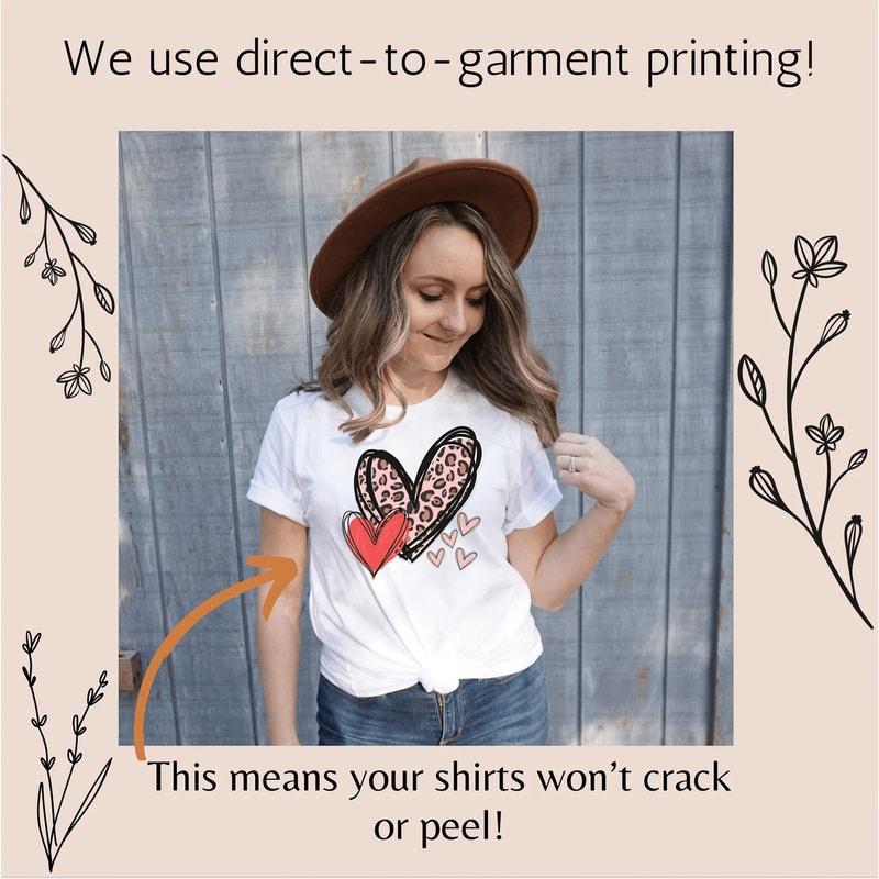 Leopard Heart Valentine Shirt Cute Doodle Heart Love Tee Womens Gift Top 2