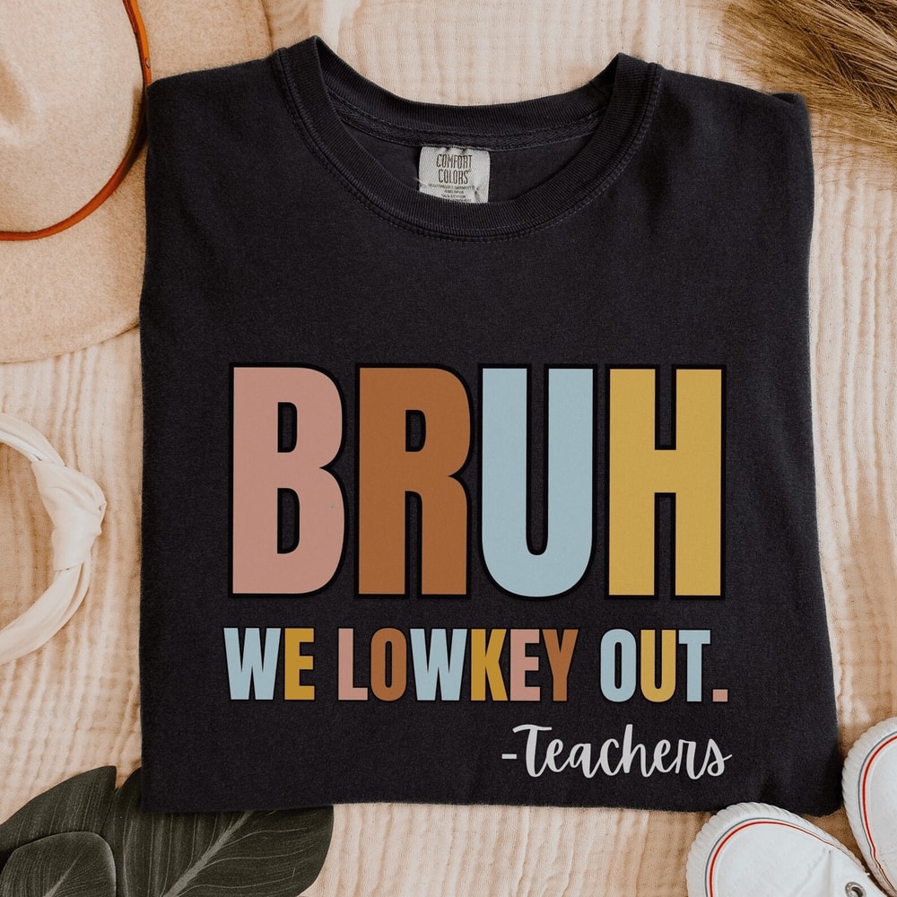 Bruh We Out Teacher Shirt Retro Last Day Of School Funny Teacher Tee Gift 2