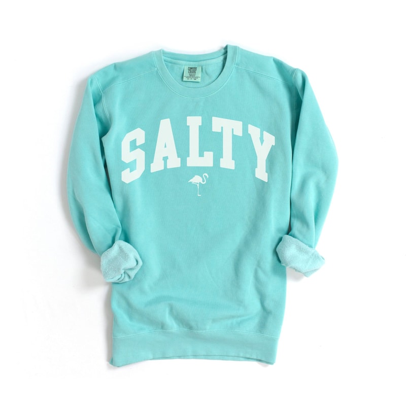 Comfort Colors Salty Sweatshirt Beach Tshirt Beach Lover Giftful Summer Crewneck Vacation Sweatshir 0