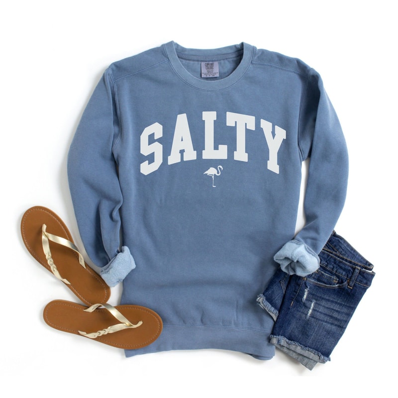 Comfort Colors Salty Sweatshirt Beach Tshirt Beach Lover Giftful Summer Crewneck Vacation Sweatshir 2