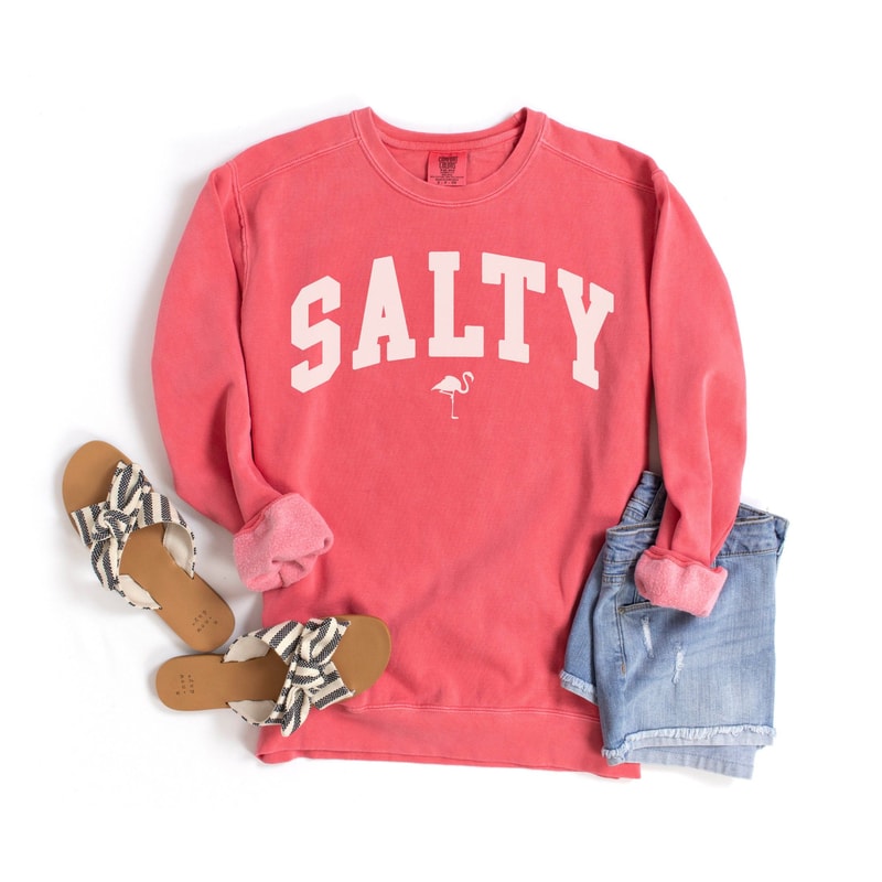 Comfort Colors Salty Sweatshirt Beach Tshirt Beach Lover Giftful Summer Crewneck Vacation Sweatshir 3