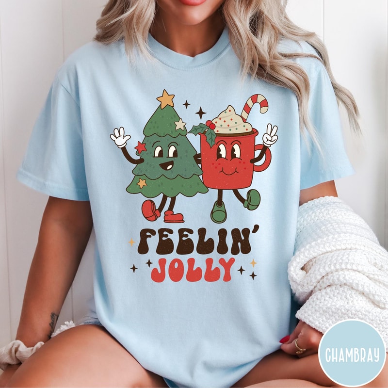 Cute Christmas Shirt With Jolly Characters Fun Holiday Graphic Tee Perfect For Festive Outfits And 2