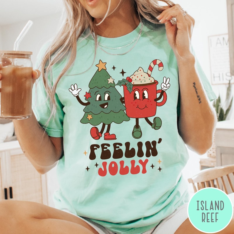 Cute Christmas Shirt With Jolly Characters Fun Holiday Graphic Tee Perfect For Festive Outfits And 3