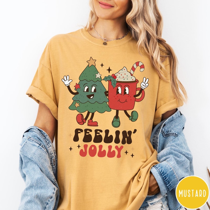 Cute Christmas Shirt With Jolly Characters Fun Holiday Graphic Tee Perfect For Festive Outfits And 4