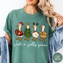 funny christmas goose comfort colors t-shirt just a jolly goose shirt, christmas tee