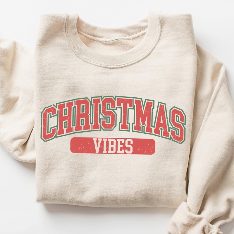 Retro Christmas Vibes Sweatshirt Cute Christmas Sweatshirt Christmas Crewneck Holiday Sweater Chris 4