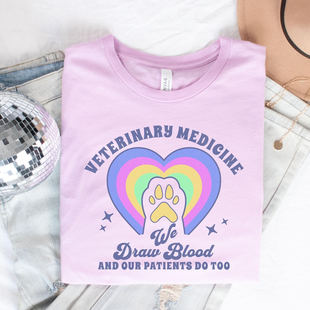 Veterinary Medicine Paw Heart Tee We Draw Blood And Our Patients Do Too Veterinarian Assistant Sh 1