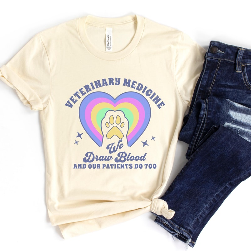 Veterinary Medicine Paw Heart Tee We Draw Blood And Our Patients Do Too Veterinarian Assistant Sh 2