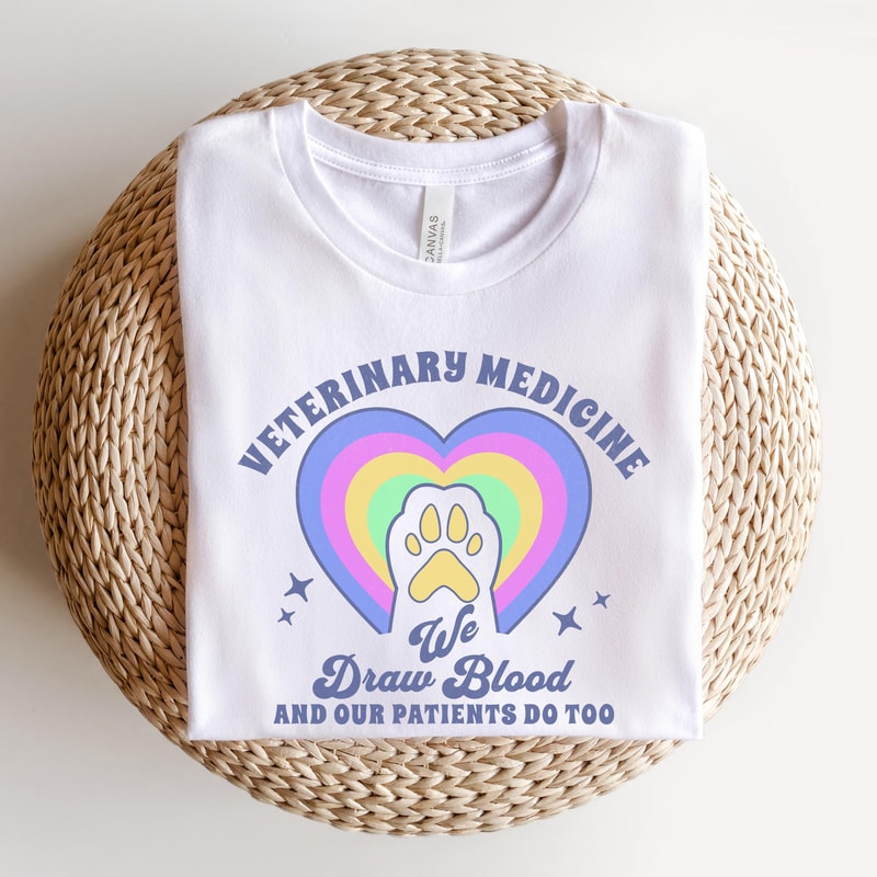 Veterinary Medicine Paw Heart Tee We Draw Blood And Our Patients Do Too Veterinarian Assistant Sh 3