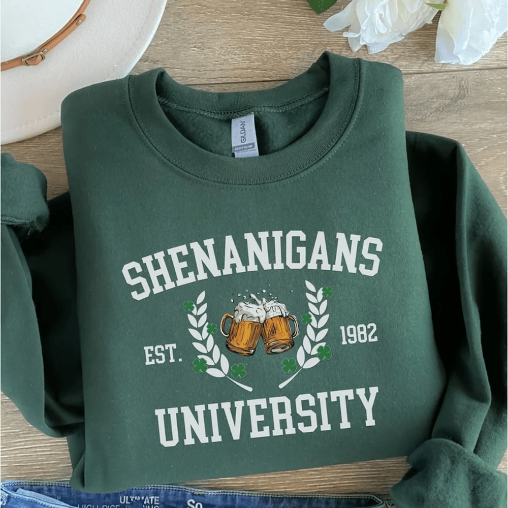 St Patricks Day Sweatshirt For Women Lucky Irish Shamrock Crewneck Pullover 1