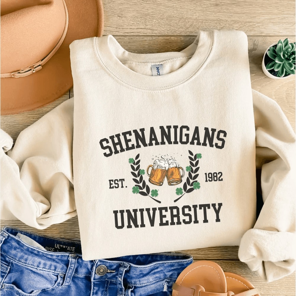 St Patricks Day Sweatshirt For Women Lucky Irish Shamrock Crewneck Pullover 2