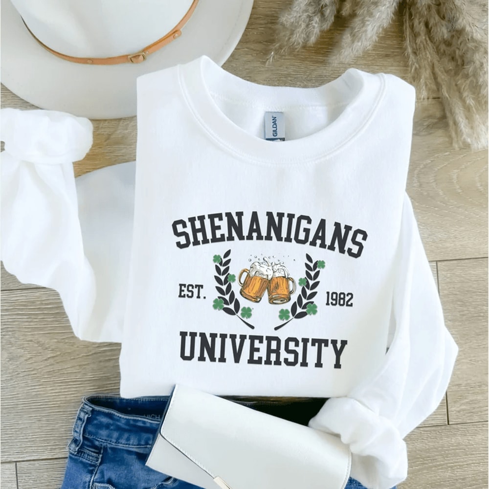 St Patricks Day Sweatshirt For Women Lucky Irish Shamrock Crewneck Pullover 3