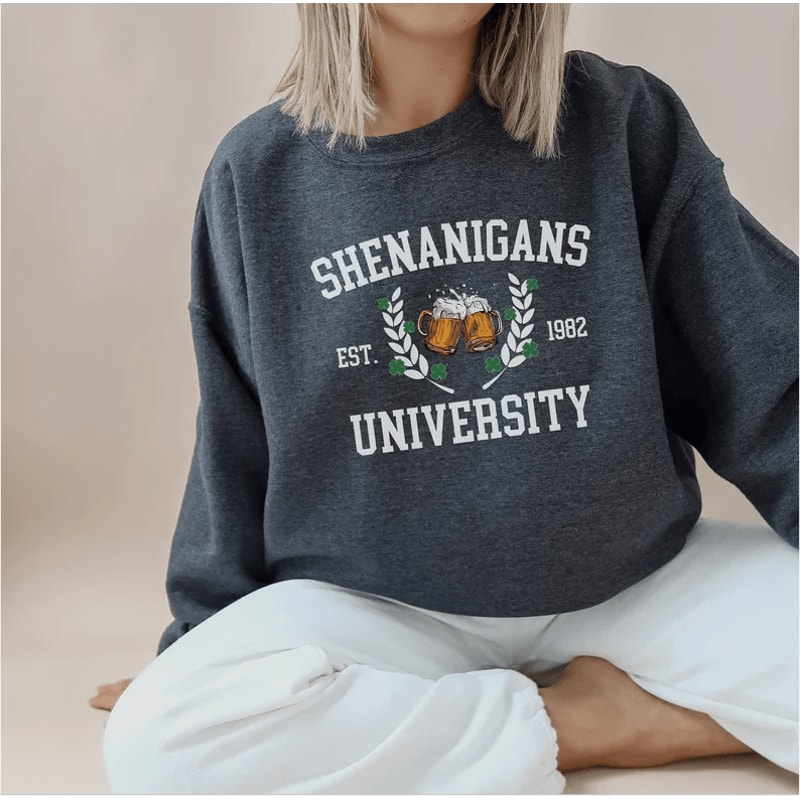 St Patricks Day Sweatshirt For Women Lucky Irish Shamrock Crewneck Pullover 5