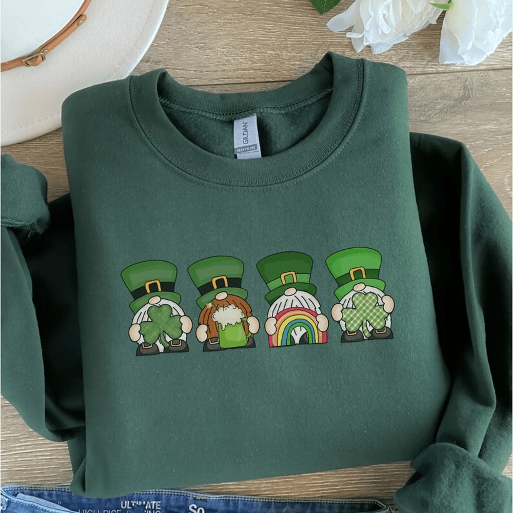 St Patricks Day Sweatshirt For Women Lucky Shamrock Irish Crewneck Shirt 2