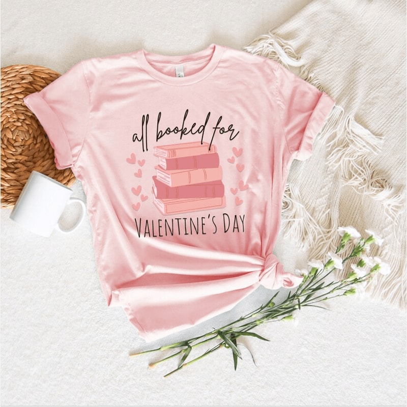 Valentines Day Shirt For Women Book Lover Heart Reading Tee Cute Bookish Shirt 1