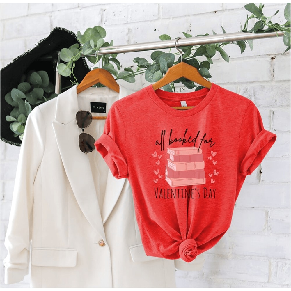 Valentines Day Shirt For Women Book Lover Heart Reading Tee Cute Bookish Shirt 2