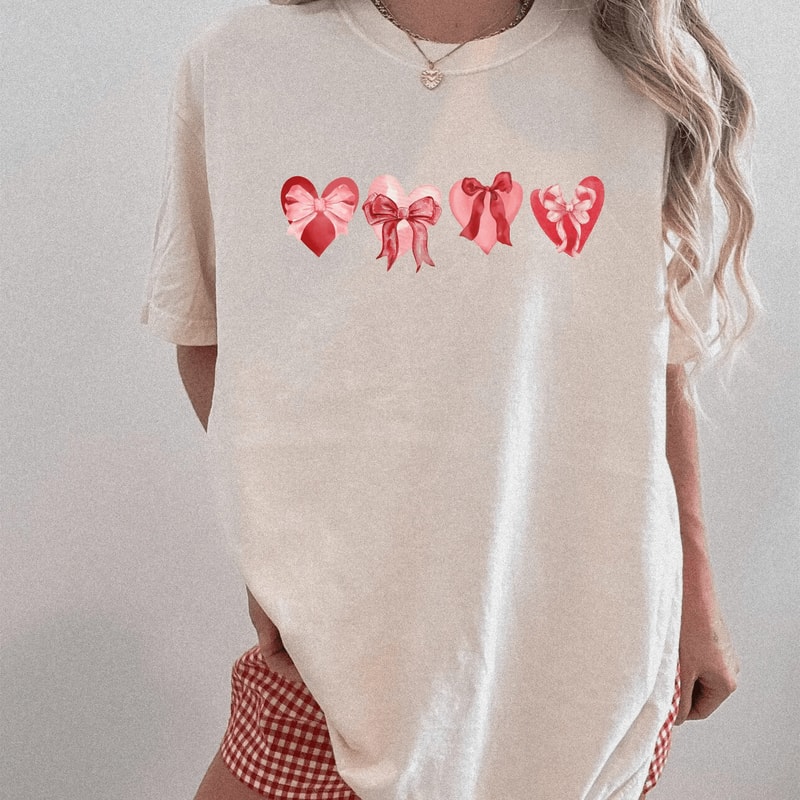Comfort Colors Valentines Day Sweatshirt For Women Retro Heart Valentine Crewneck Pullover 2