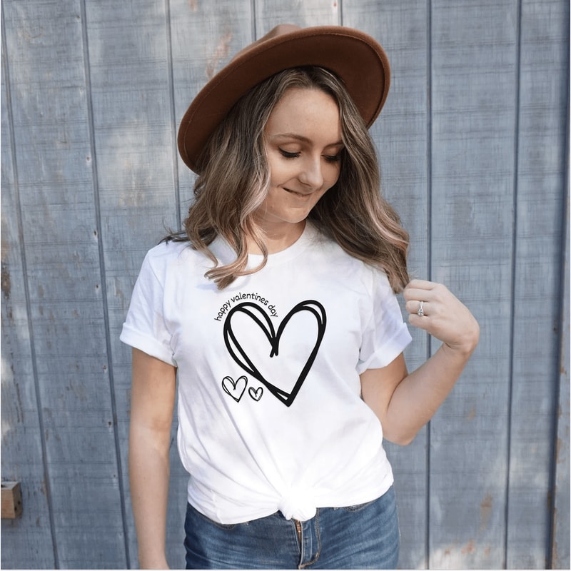 Valentines Day Heart Shirt For Women Love Tee Cute Teacher Casual Graphic Top 3