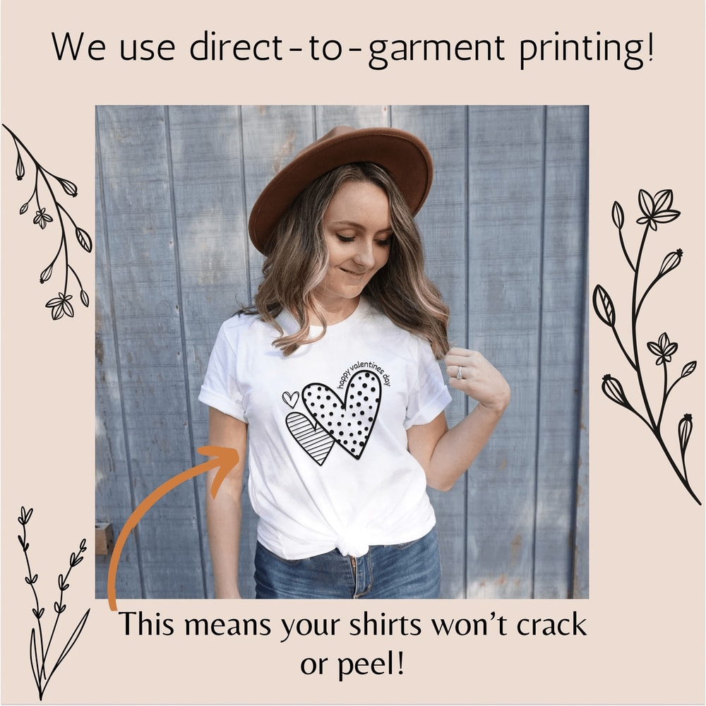 Valentines Day Love Tee For Women Doodle Heart Graphic Shirt Cute Casual Valentine Top 1