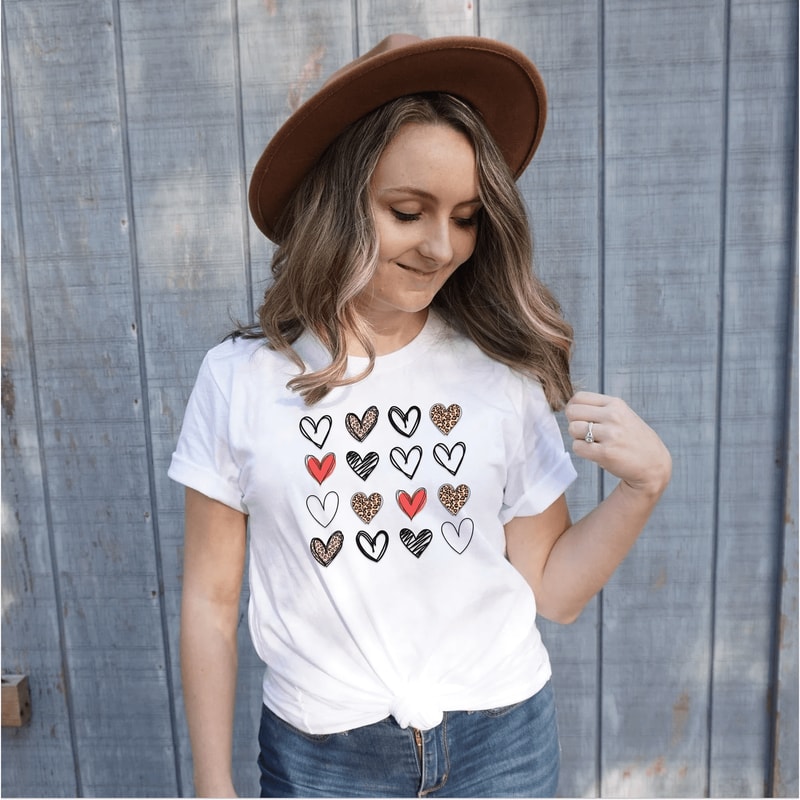 Valentines Day Leopard Heart Shirt For Women Cute Love Graphic Tee Casual Valentine Top 2