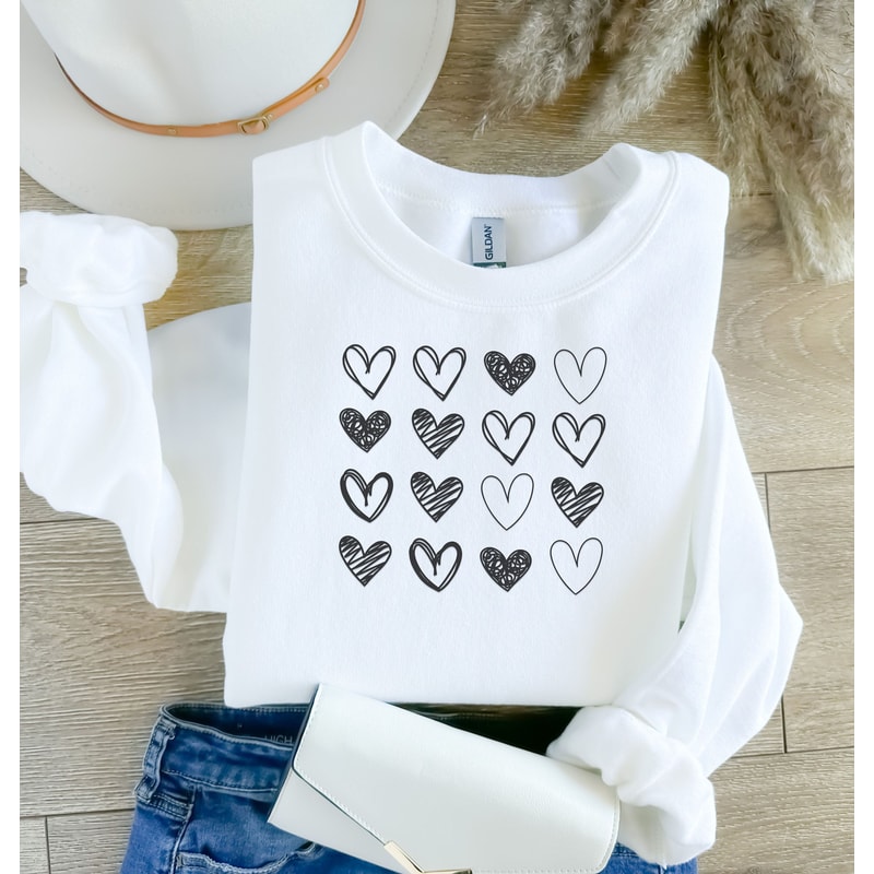 Womens Valentines Heart Sweatshirt Cute Love Crewneck Pullover Teacher Valentine Shirt 3