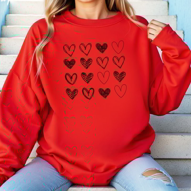 Womens Valentines Heart Sweatshirt Cute Love Crewneck Pullover Teacher Valentine Shirt 4