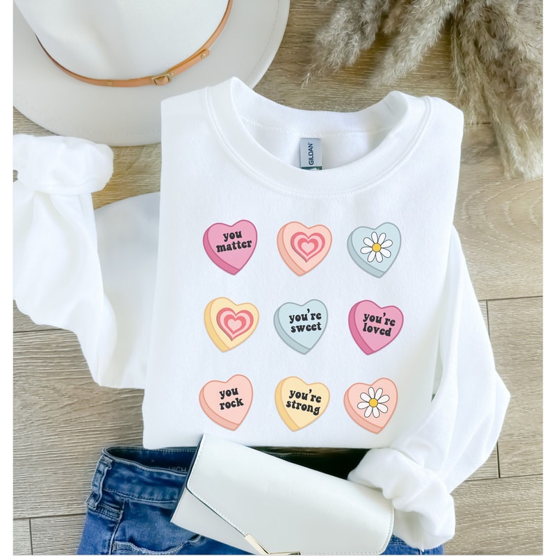 Valentines Day Sweatshirt For Women Love Yourself Positive Affirmation Crewneck Pullover 2