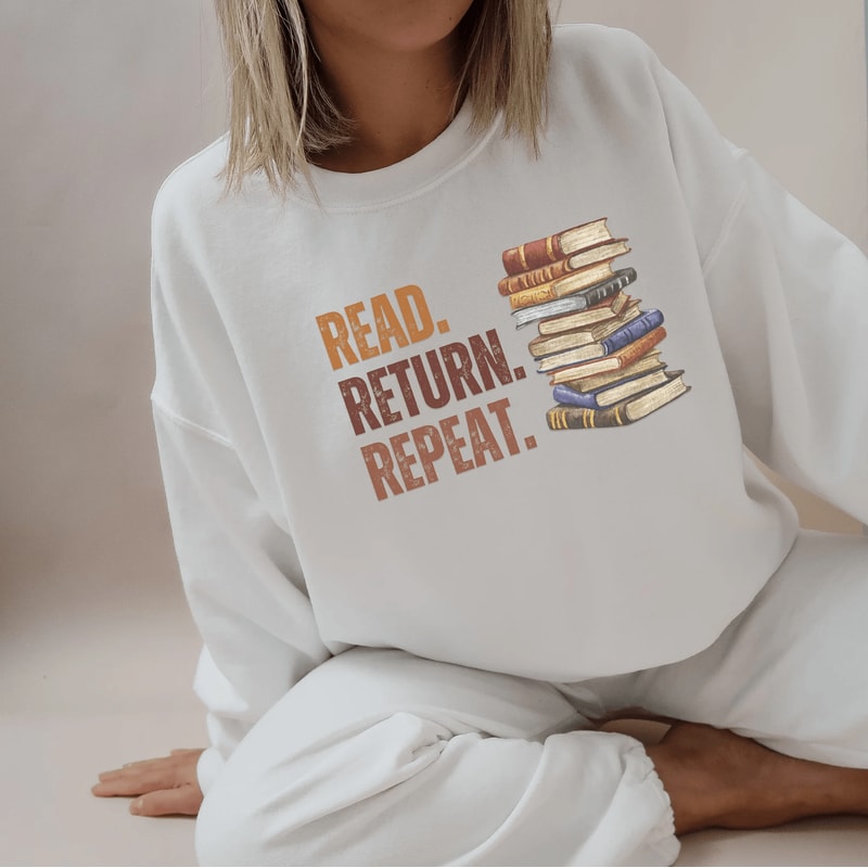 Book Lover Sweatshirt For Women Bookish Reading Crewneck Librarian Bookworm Gift Pullover 2
