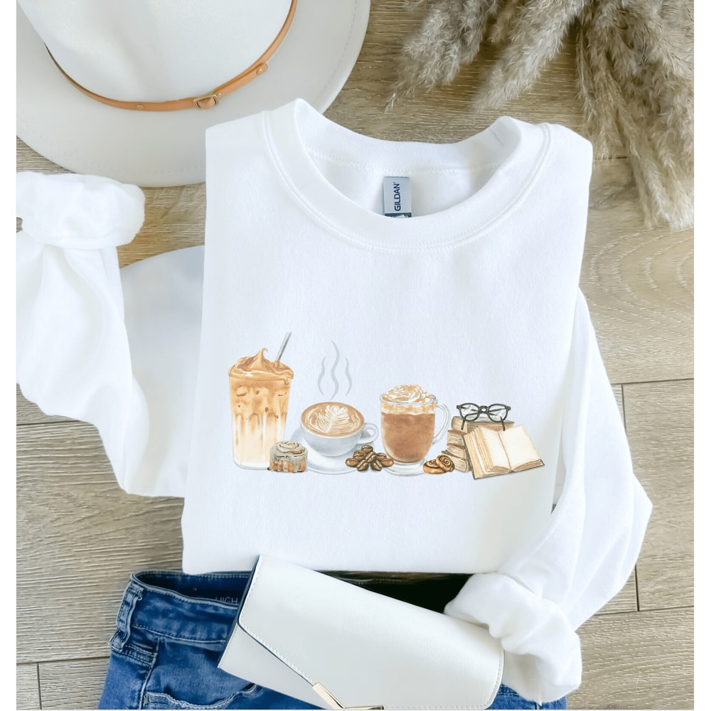 Coffee And Books Sweatshirt For Women Book Lover Reading Crewneck Cozy Librarian Gift Pullover 3