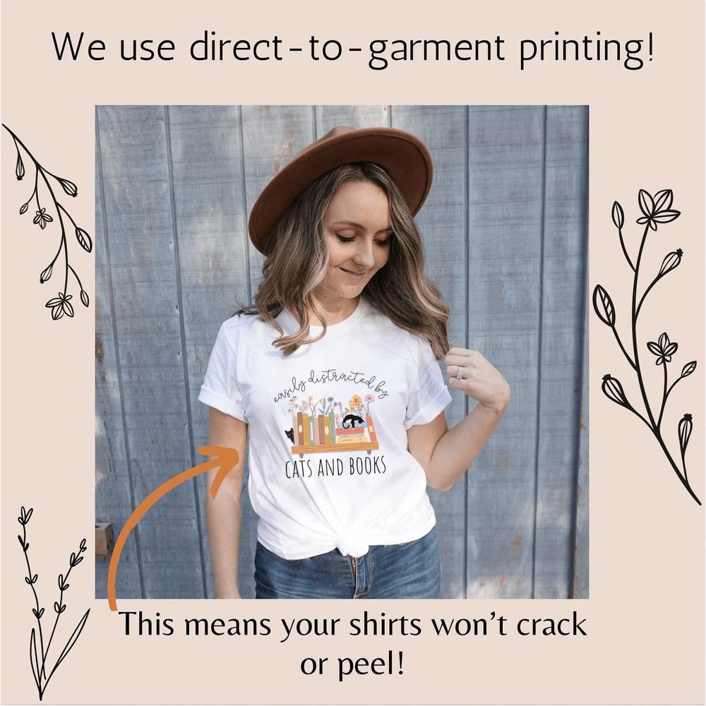 Cute Cat Book Shirt For Women Book Lover Reading Tee Funny Bookish Casual Cat Graphic Top 1