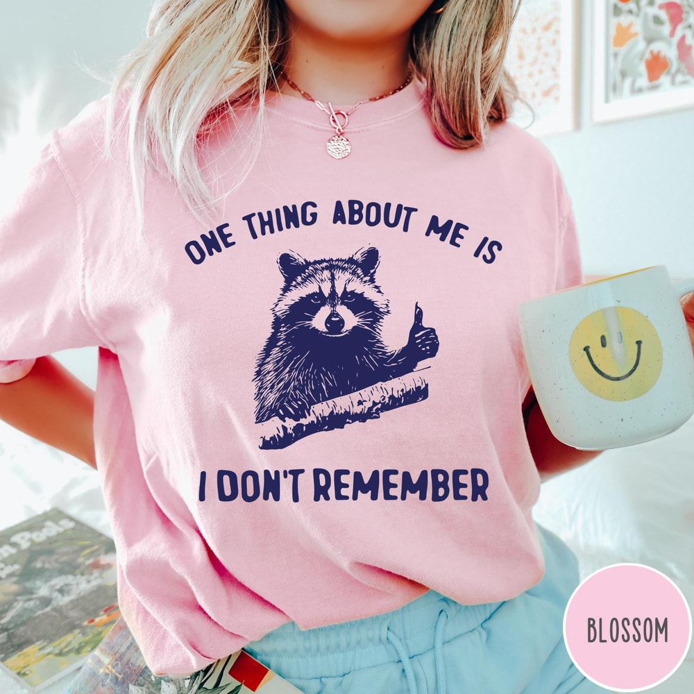One Thing About Me Is I Dont Remember Comfort Colors TShirt Funny Raccoon Shirt Vintage Retro Shirt 1