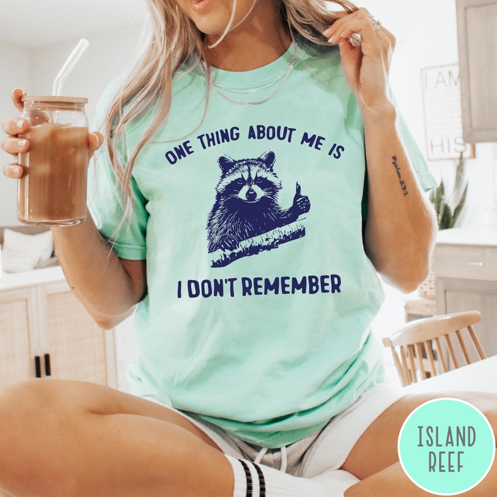 One Thing About Me Is I Dont Remember Comfort Colors TShirt Funny Raccoon Shirt Vintage Retro Shirt 3