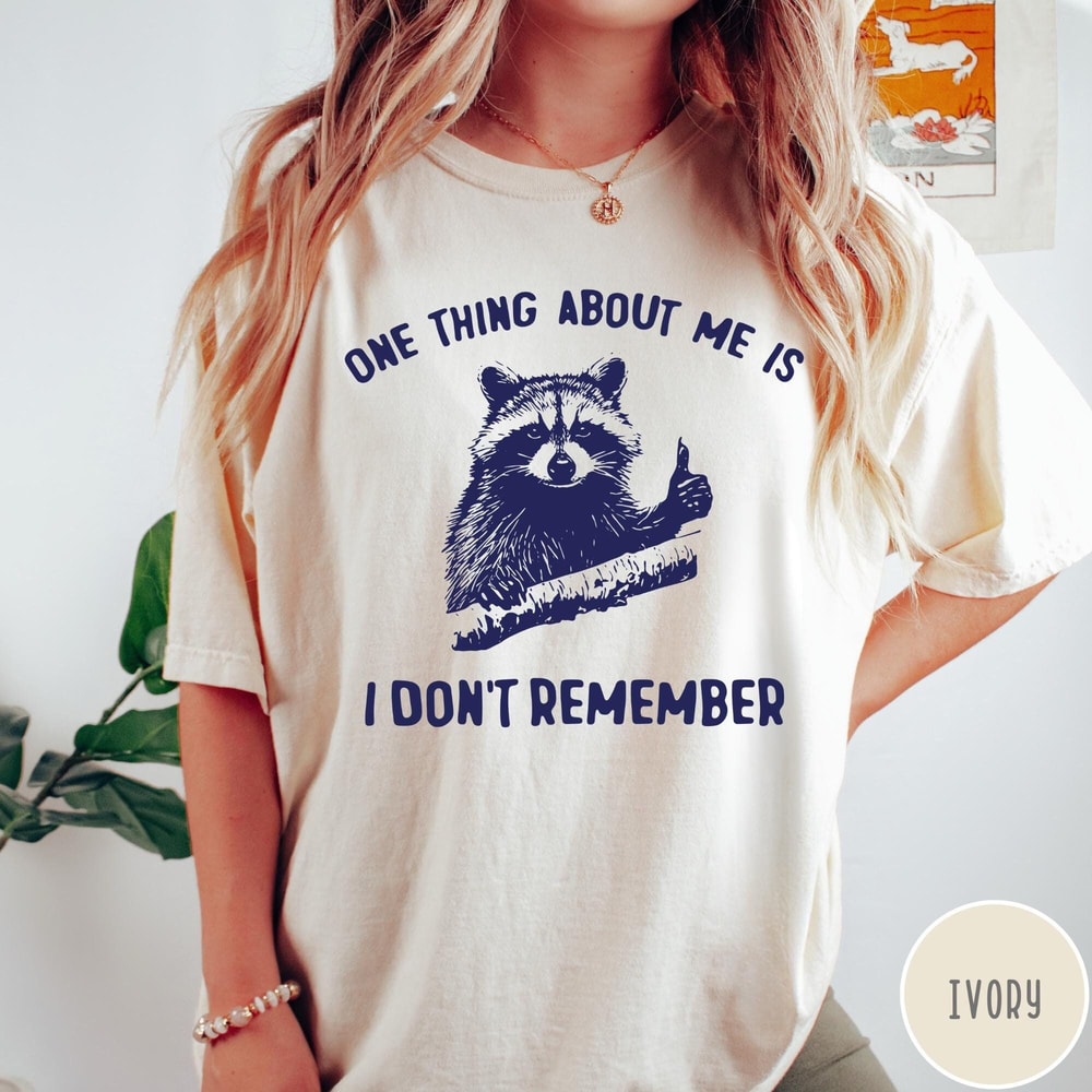 One Thing About Me Is I Dont Remember Comfort Colors TShirt Funny Raccoon Shirt Vintage Retro Shirt 4