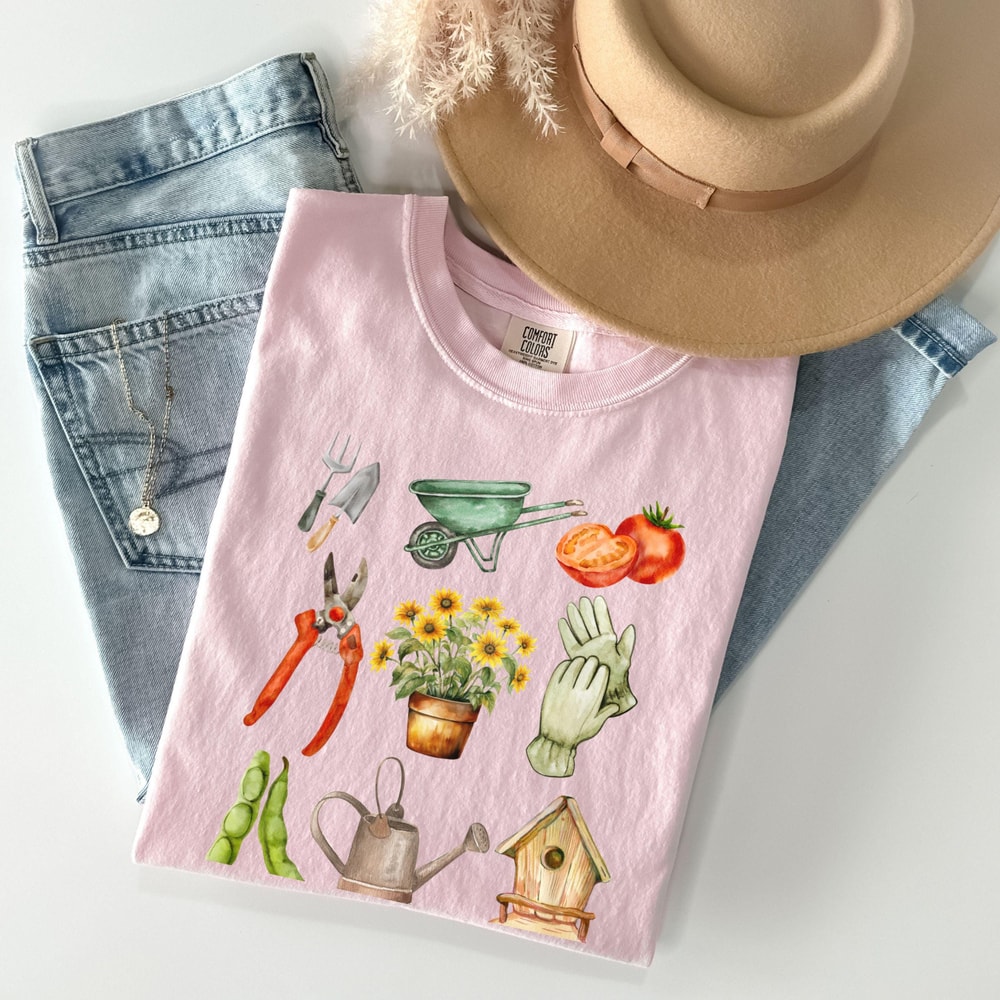 Comfort Colors Gardening Shirt For Women Plant Lover Garden Crewneck Cottagecore Floral Pullover 4