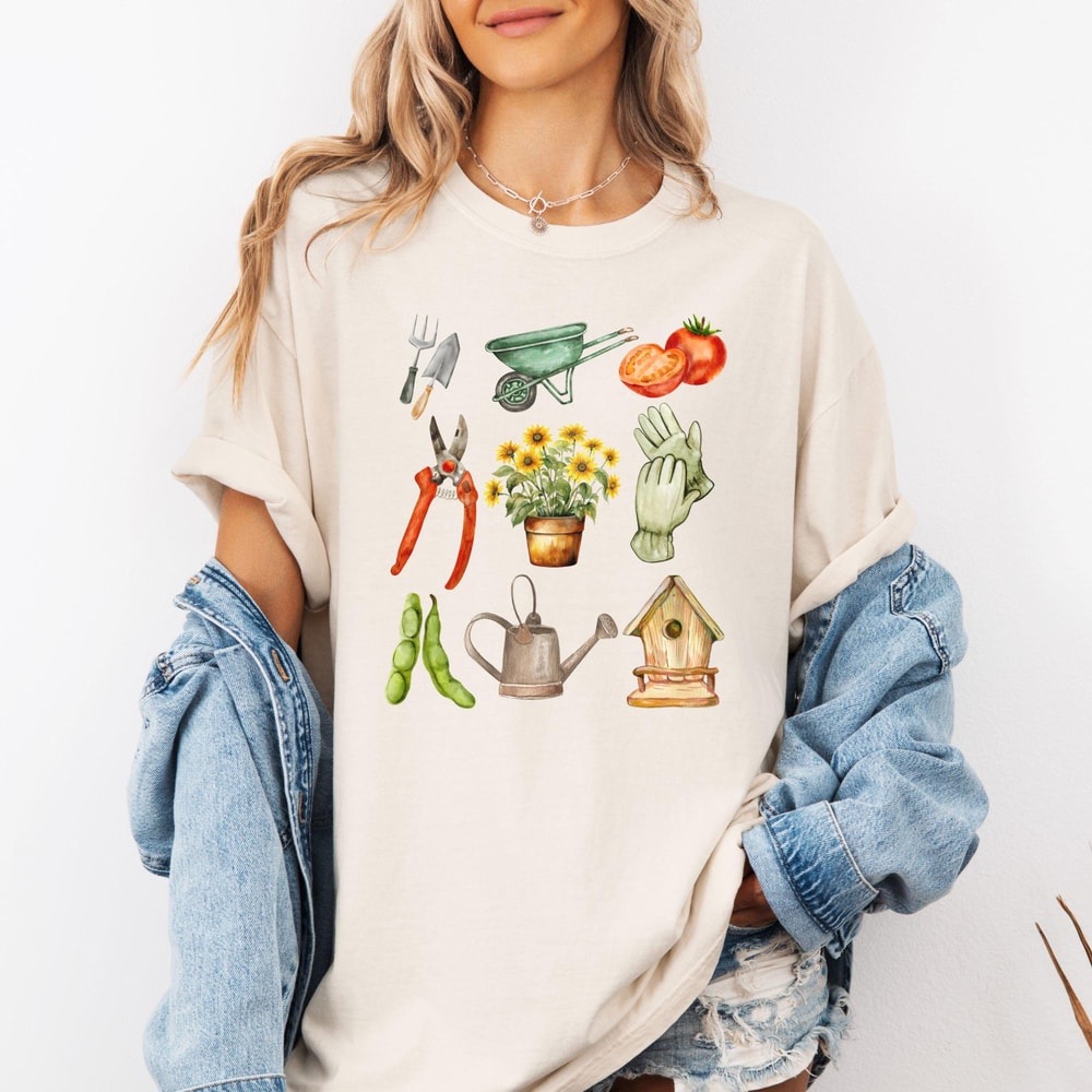 Comfort Colors Gardening Shirt For Women Plant Lover Garden Crewneck Cottagecore Floral Pullover 6