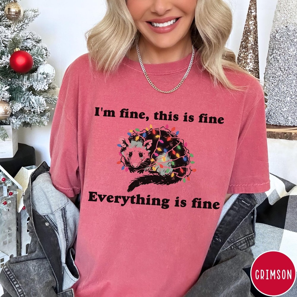 Everything Is Fine Christmas Comfort Colors TShirt Im Fine This Is Fine Funny Christmas Shirt Holid 1