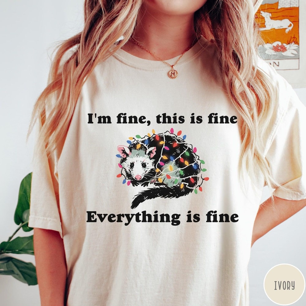 Everything Is Fine Christmas Comfort Colors TShirt Im Fine This Is Fine Funny Christmas Shirt Holid 2