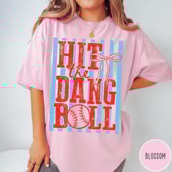 hit the dang ball comfort colors t-shirt, trendy baseball tee, women's baseball shirt, baseball mom sweatshirt
