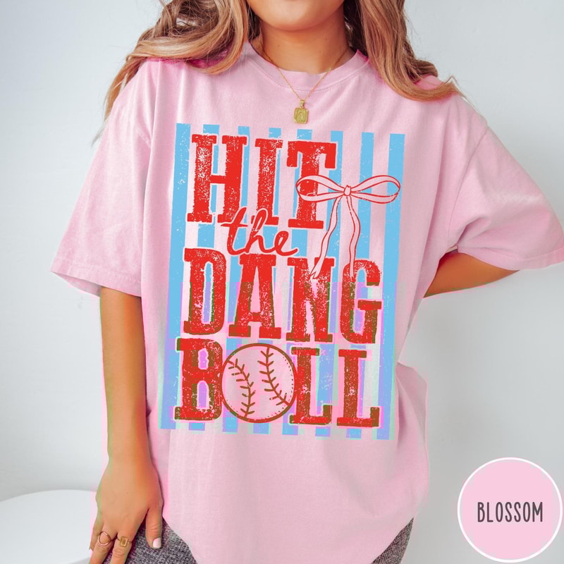 Hit The Dang Ball Comfort Colors TShirt Trendy Baseball Tee Womens Baseball Shirt Baseball Mom Swea 0