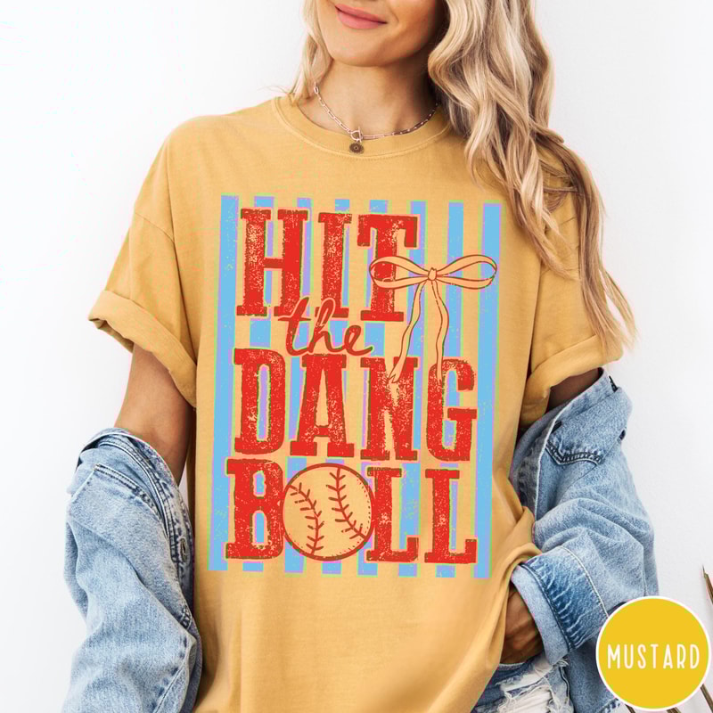 Hit The Dang Ball Comfort Colors TShirt Trendy Baseball Tee Womens Baseball Shirt Baseball Mom Swea 1